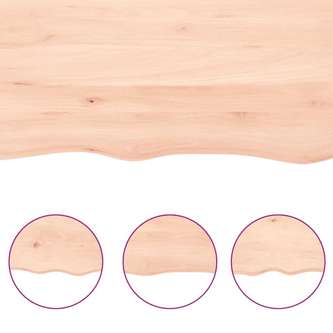 vidaXL Wall Shelf 200x60x(2-4) cm Untreated Solid Wood Oak
