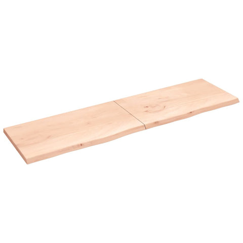 vidaXL Wall Shelf 220x60x(2-4) cm Untreated Solid Wood Oak