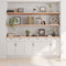 vidaXL Wall Shelf 220x60x(2-4) cm Untreated Solid Wood Oak