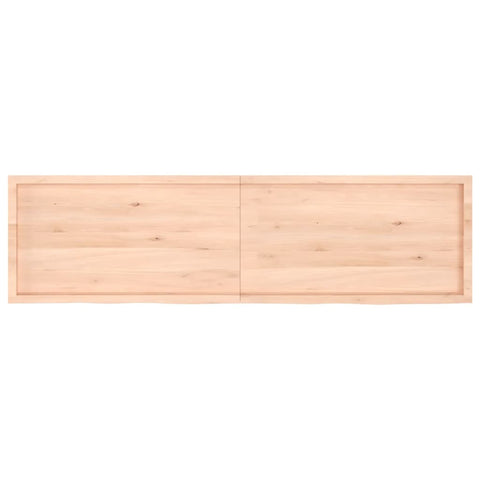 vidaXL Wall Shelf 220x60x(2-4) cm Untreated Solid Wood Oak
