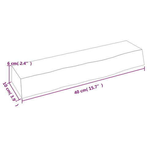 vidaXL Wall Shelf Light Brown 40x10x6 cm Treated Solid Wood Oak