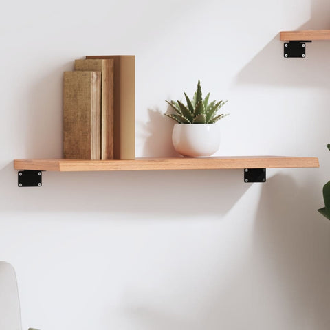 vidaXL Wall Shelf Light Brown 60x20x2 cm Treated Solid Wood Oak