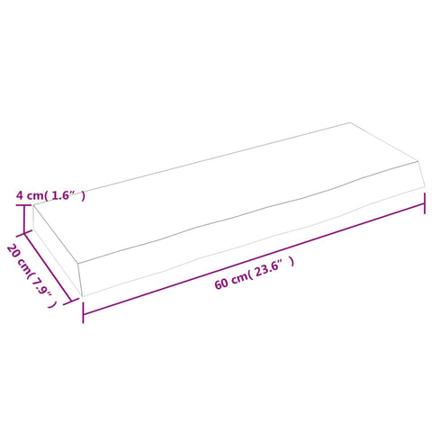 vidaXL Wall Shelf Light Brown 60x20x4 cm Treated Solid Wood Oak