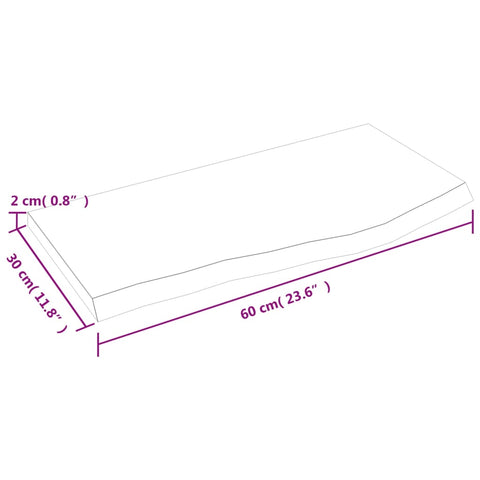 vidaXL Wall Shelf Light Brown 60x30x2 cm Treated Solid Wood Oak