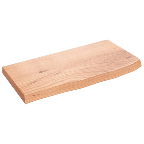 vidaXL Wall Shelf Light Brown 60x30x(2-4) cm Treated Solid Wood Oak