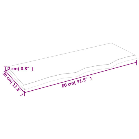 vidaXL Wall Shelf Light Brown 80x30x2 cm Treated Solid Wood Oak