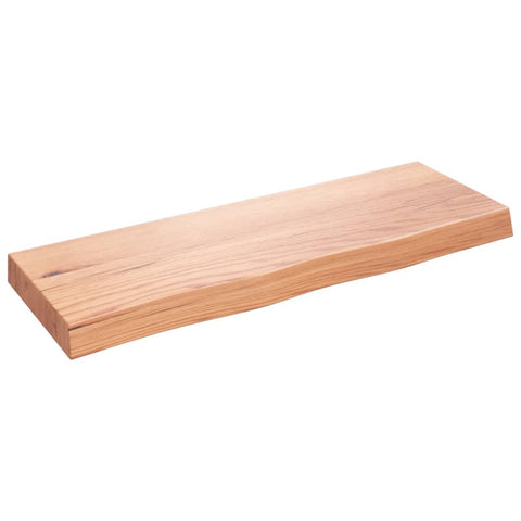vidaXL Wall Shelf Light Brown 80x30x(2-6) cm Treated Solid Wood Oak