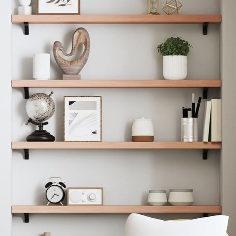 vidaXL Wall Shelf Light Brown 100x10x4 cm Treated Solid Wood Oak