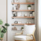 vidaXL Wall Shelf Light Brown 100x10x6 cm Treated Solid Wood Oak