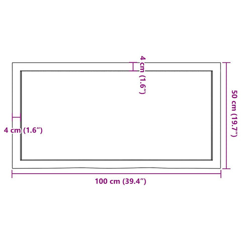 vidaXL Wall Shelf Light Brown 100x50x(2-4) cm Treated Solid Wood Oak