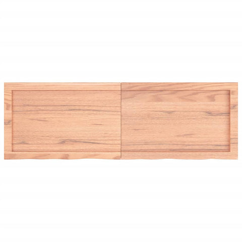 vidaXL Wall Shelf Light Brown 120x40x(2-4) cm Treated Solid Wood Oak