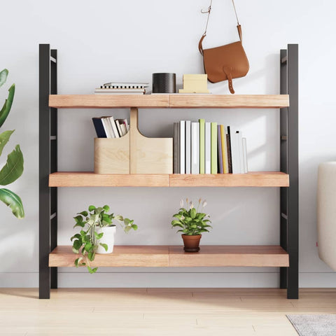 vidaXL Wall Shelf Light Brown 120x40x(2-6) cm Treated Solid Wood Oak