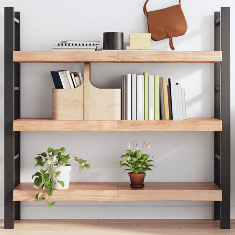 vidaXL Wall Shelf Light Brown 120x40x(2-6) cm Treated Solid Wood Oak