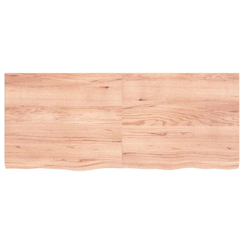 vidaXL Wall Shelf Light Brown 120x50x(2-4) cm Treated Solid Wood Oak