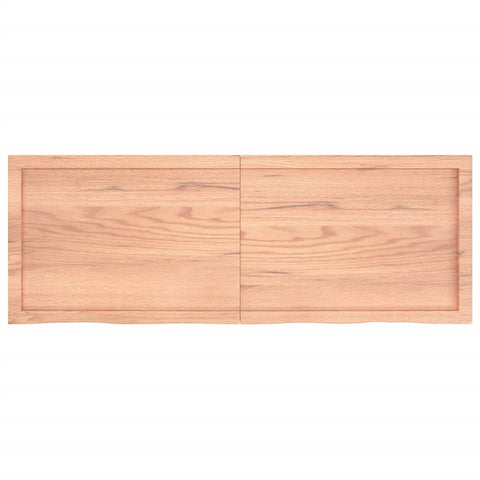 vidaXL Wall Shelf Light Brown 140x50x(2-6) cm Treated Solid Wood Oak
