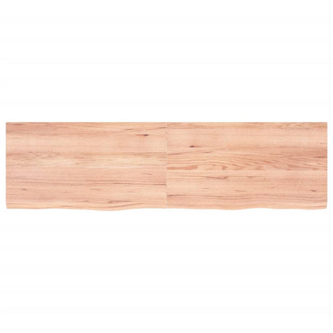 vidaXL Wall Shelf Light Brown 180x50x(2-4) cm Treated Solid Wood Oak