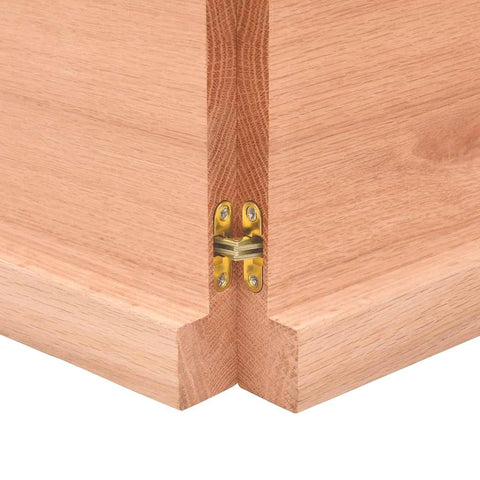 vidaXL Wall Shelf Light Brown 220x60x(2-4) cm Treated Solid Wood Oak