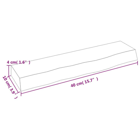 vidaXL Wall Shelf Dark Brown 40x10x4 cm Treated Solid Wood Oak