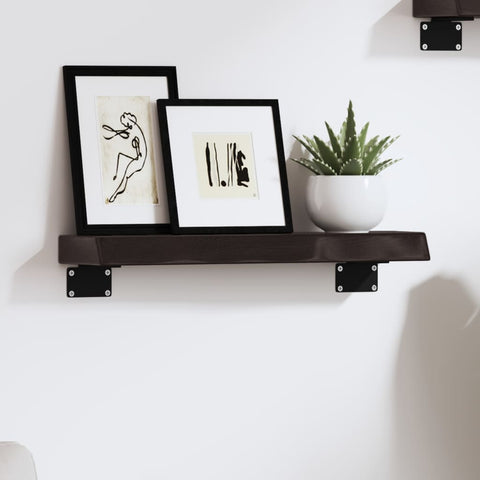 vidaXL Wall Shelf Dark Brown 40x10x4 cm Treated Solid Wood Oak