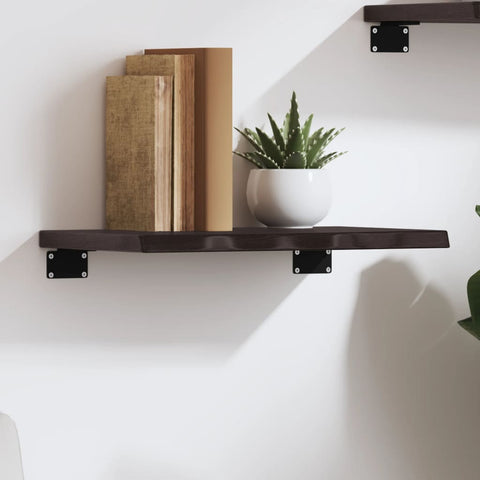 vidaXL Wall Shelf Dark Brown 40x30x2 cm Treated Solid Wood Oak