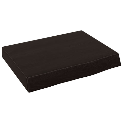 vidaXL Wall Shelf Dark Brown 40x30x(2-4) cm Treated Solid Wood Oak