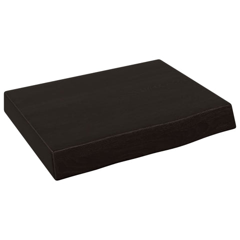 vidaXL Wall Shelf Dark Brown 40x30x(2-6) cm Treated Solid Wood Oak