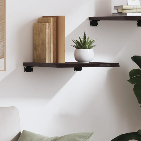vidaXL Wall Shelf Dark Brown 40x40x2 cm Treated Solid Wood Oak
