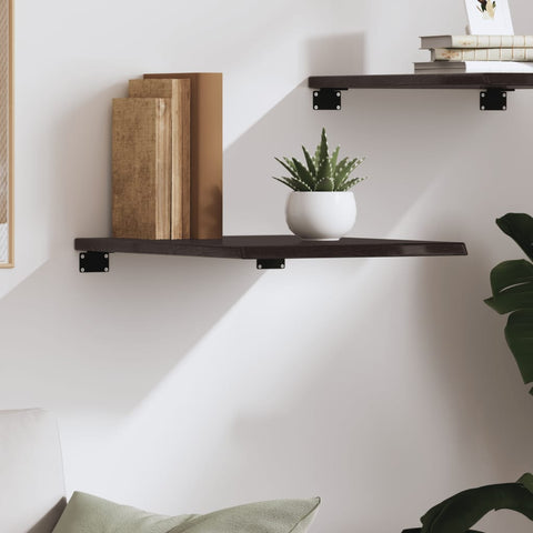 vidaXL Wall Shelf Dark Brown 40x50x2 cm Treated Solid Wood Oak