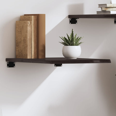 vidaXL Wall Shelf Dark Brown 40x50x2 cm Treated Solid Wood Oak