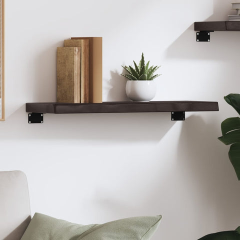 vidaXL Wall Shelf Dark Brown 60x20x4 cm Treated Solid Wood Oak