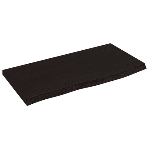 vidaXL Wall Shelf Dark Brown 60x30x2 cm Treated Solid Wood Oak