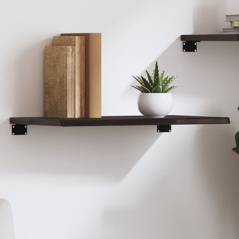 vidaXL Wall Shelf Dark Brown 60x30x2 cm Treated Solid Wood Oak