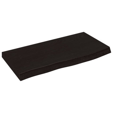 vidaXL Wall Shelf Dark Brown 60x30x(2-4) cm Treated Solid Wood Oak