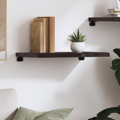 vidaXL Wall Shelf Dark Brown 60x30x(2-4) cm Treated Solid Wood Oak