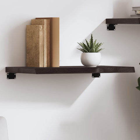 vidaXL Wall Shelf Dark Brown 60x30x(2-4) cm Treated Solid Wood Oak