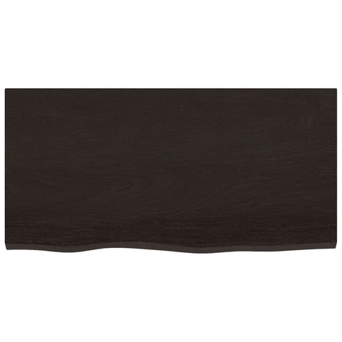 vidaXL Wall Shelf Dark Brown 80x40x(2-6) cm Treated Solid Wood Oak