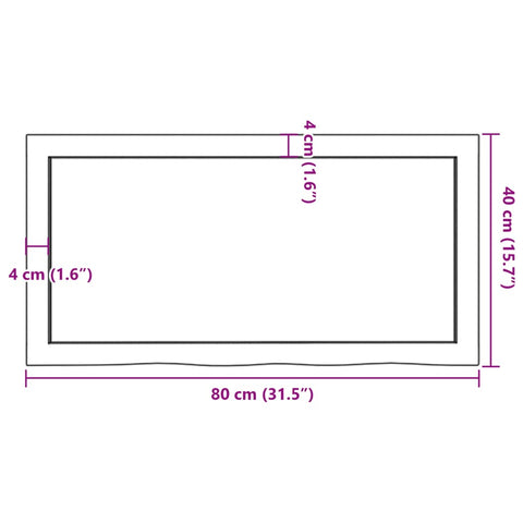 vidaXL Wall Shelf Dark Brown 80x40x(2-6) cm Treated Solid Wood Oak