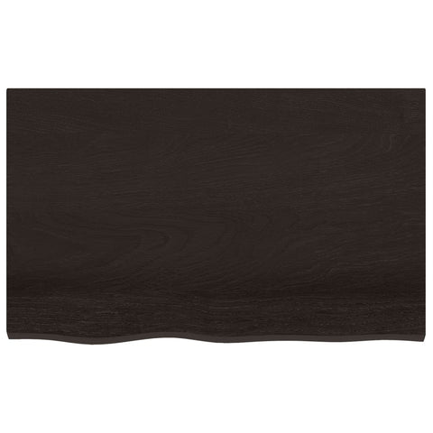 vidaXL Wall Shelf Dark Brown 80x50x2 cm Treated Solid Wood Oak