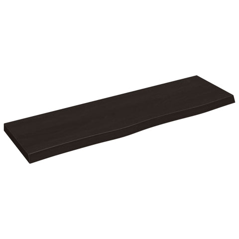 vidaXL Wall Shelf Dark Brown 100x30x(2-4) cm Treated Solid Wood Oak