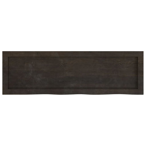 vidaXL Wall Shelf Dark Brown 100x30x(2-4) cm Treated Solid Wood Oak