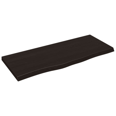 vidaXL Wall Shelf Dark Brown 100x40x(2-4) cm Treated Solid Wood Oak