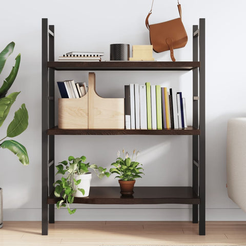 vidaXL Wall Shelf Dark Brown 100x40x(2-4) cm Treated Solid Wood Oak