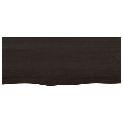 vidaXL Wall Shelf Dark Brown 100x40x(2-4) cm Treated Solid Wood Oak