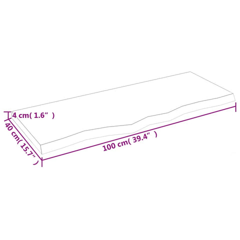 vidaXL Wall Shelf Dark Brown 100x40x(2-4) cm Treated Solid Wood Oak