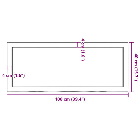 vidaXL Wall Shelf Dark Brown 100x40x(2-4) cm Treated Solid Wood Oak