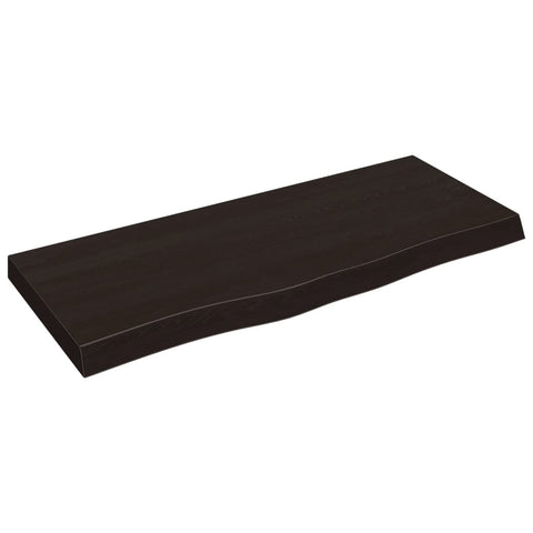vidaXL Wall Shelf Dark Brown 100x40x(2-6) cm Treated Solid Wood Oak