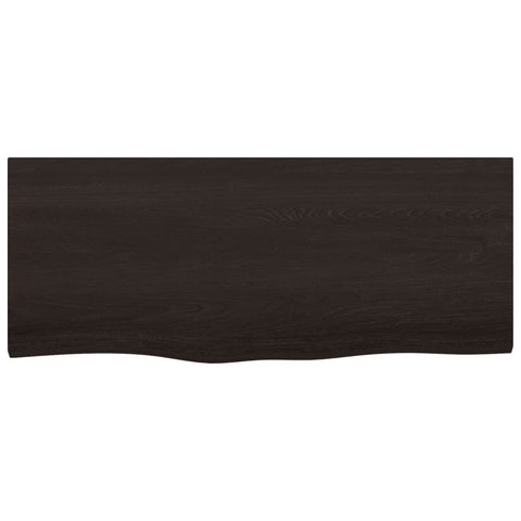 vidaXL Wall Shelf Dark Brown 100x40x(2-6) cm Treated Solid Wood Oak