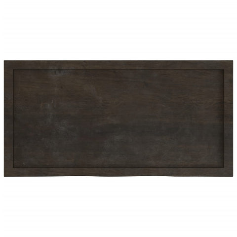vidaXL Wall Shelf Dark Brown 100x50x(2-4) cm Treated Solid Wood Oak