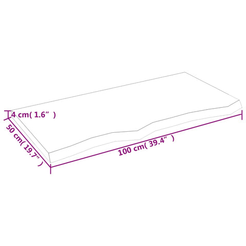 vidaXL Wall Shelf Dark Brown 100x50x(2-4) cm Treated Solid Wood Oak