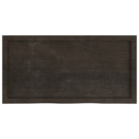 vidaXL Wall Shelf Dark Brown 100x50x(2-6) cm Treated Solid Wood Oak